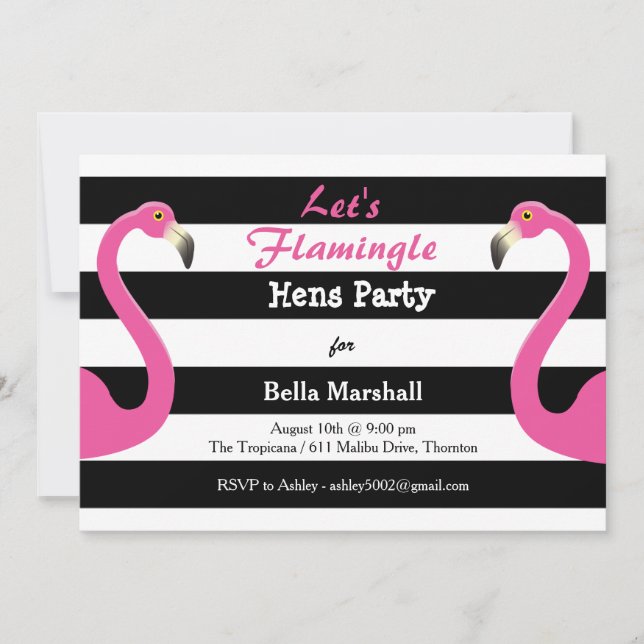 Trendy Flamingo Hens Party Invitation (Front)
