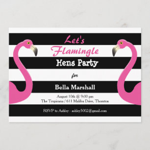 Trendy Flamingo Hens Party Invitation