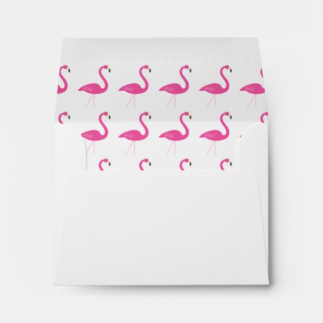Trendy Flamingo Wedding RSVP Envelope (Back (Bottom))