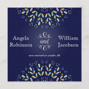 Trendy Floral Chalkboard Post Wedding Invitation