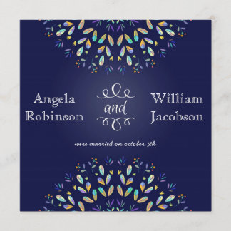 Trendy Floral Chalkboard Post Wedding Invitation