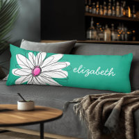 Trendy Floral Daisy Illustration - Pink and Green
