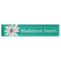 Trendy Floral Daisy Illustration - Pink and Green