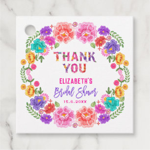 Trendy Floral Fiesta Mexican Bridal Shower Favour Tags