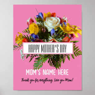 TRENDY FLORAL HAPPY MOTHER'S DAY POSTER