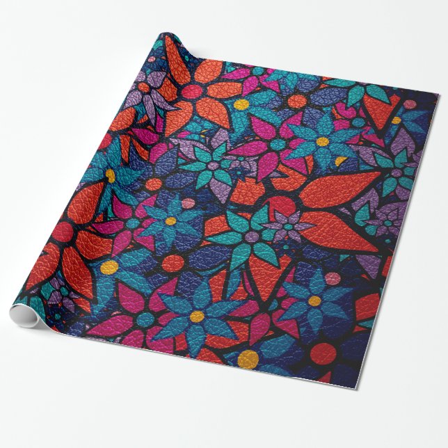 Trendy Floral Pattern #2 Wrapping Paper (Unrolled)