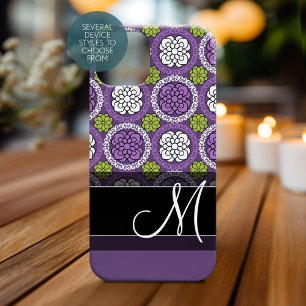 Trendy Floral Pattern - Orchid and Lime Green Case-Mate iPhone 14 Case