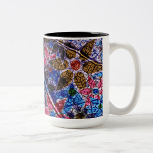 Trendy Floral Pattern Vintage Two-Tone Coffee Mug