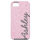Trendy Floral Pattern with name - pink and grey