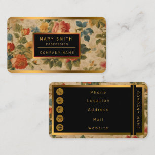Trendy Floral Watercolor Vintage Collection Business Card