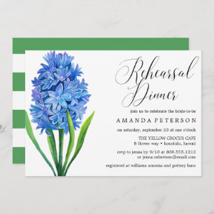 Trendy Flower Blue Hydrangea Rehearsal Dinner Invitation