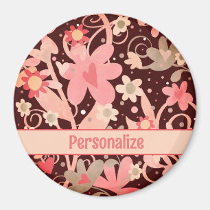 Trendy Flowers Personalised Modern Inspirivity  Magnet