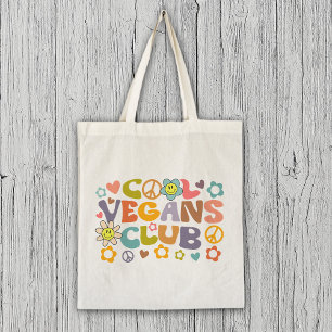 Trendy Flowers Retro Vegan Club Tote Bag