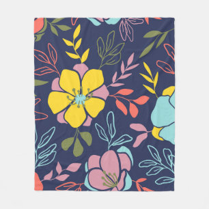 Trendy flowers seamless pattern. Small vintage flo Fleece Blanket