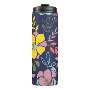 Trendy flowers seamless pattern. Small vintage flo Thermal Tumbler