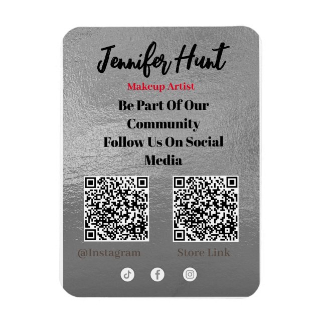Trendy Flyers Social Media QR Code Invitation Magnet (Vertical)