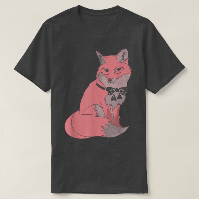 Trendy Fo With Bow Portrait  T-Shirt (Design Front)