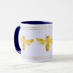 Trendy Foil Bee Gold on Pale Purple Mug