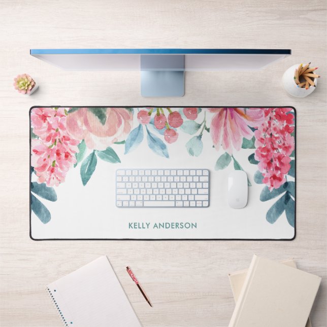 Trendy Foliage Botanical Floral Pattern Decal Desk Mat (Office 1)