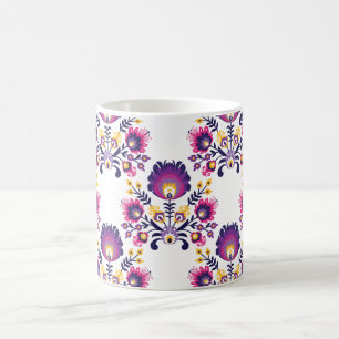 Trendy folk  composition with purple Folk flowers Coffee Mug