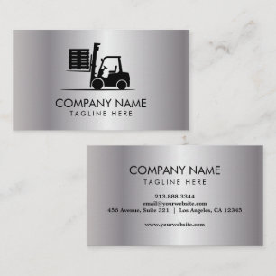 Trendy Forklift, Logisitcs - Professional Silver Business Card