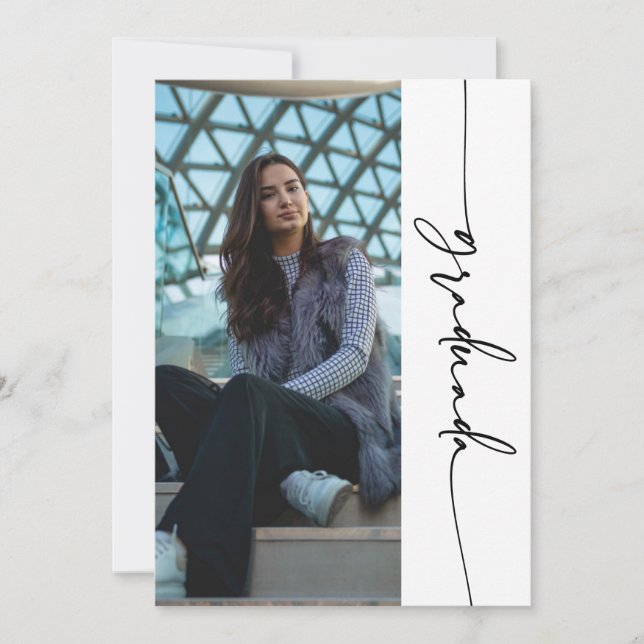 TRENDY FORMAL BUDGET Photo Graduación Announcement (Front)