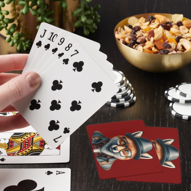 Trendy Fox Character Playing Cards (In Situ)