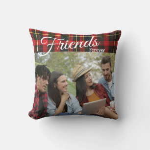 Trendy Friends Forever Photo Throw Pillow