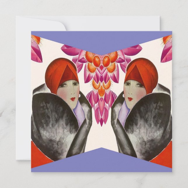 TRENDY FRIENDS INVITATION ~ EZ TO CUSTOMIZE! (Front)