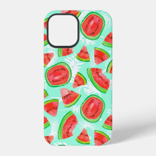 Trendy fruit pattern. Artistic Watermelon backgrou iPhone 12 Case