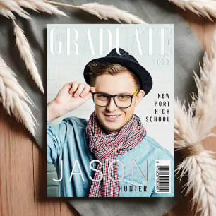 Trendy Fun Graduate Magazine Cover Inspired Grad