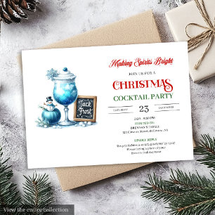 Trendy Funny Cocktails Party red green celebration Invitation