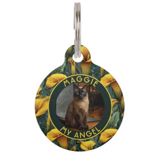 Trendy Fur Dad Gift Calla Lilies Floral Pet Tag