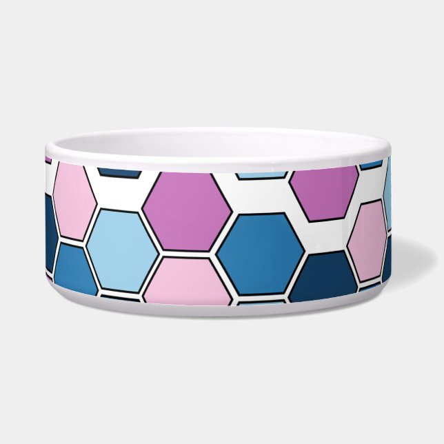 Trendy Futuristic Twilight Blue Pink Hex Pattern (Front)