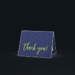 TRENDY GAMING Bar Mitzvah navy blue lime Thank You Card<br><div class="desc">by kat massard >>> www.simplysweetPAPERIE.com <<< A simple design for your THANK YOU FLAT CARDS - to match your main invitations. Love the design, but would like to see some changes - another colour scheme, product, add a photo or adapted for a different occasion - no worries simply contact me,...</div>