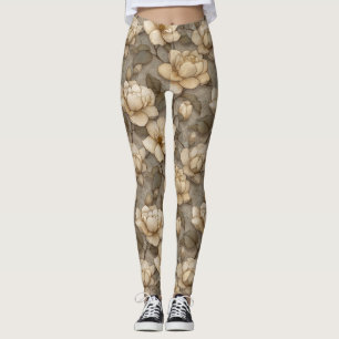 Trendy Gardenias Accent Running Weightlifting Leggings