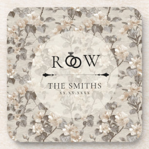 Trendy Gardenias Aesthetic Destination Wedding Coaster