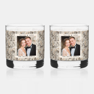 Trendy Gardenias Fantasy Elegant Wedding Whiskey Glass