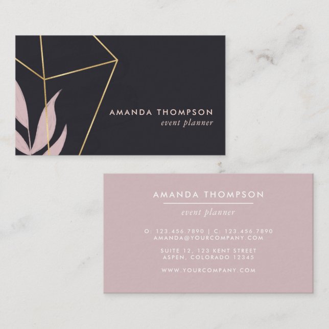 Trendy Geometric Brush Strokes Collage Business Ca Card (Front/Back)