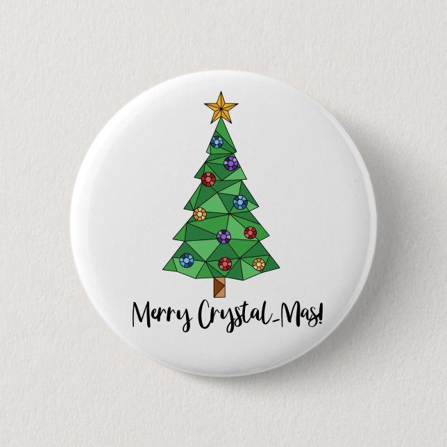 Trendy Geometric Colourful Tree Merry Christmas 6 Cm Round Badge (Front)