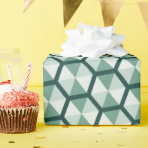 Trendy Geometric Contemporary Shimmering Baby Birt Wrapping Paper