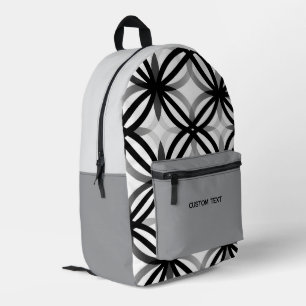 Trendy Geometric Custom Text Backpack