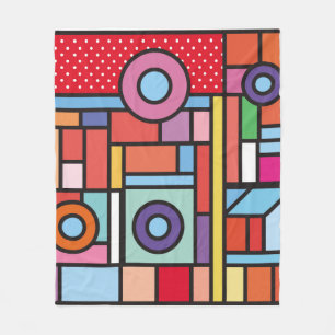 Trendy geometric elements memphis design. Retro st Fleece Blanket