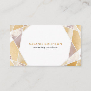 Trendy Geometric faux gold marble creative Business Card
