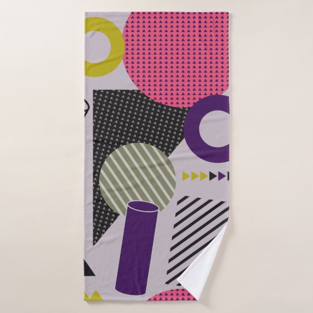 Trendy geometric flat patternpattern,style,abstrac bath towel (Bath Towel)