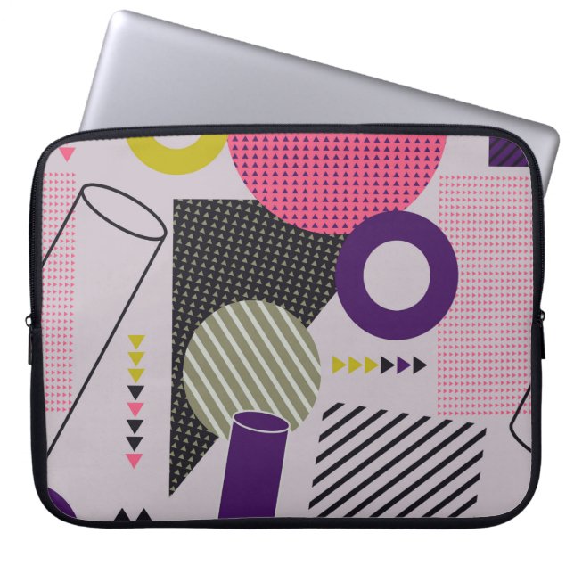 Trendy geometric flat patternpattern,style,abstrac laptop sleeve (Front)
