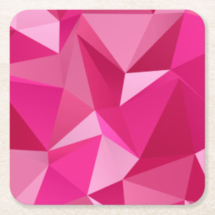 Trendy Geometric Halftone Print Square Paper Coaster