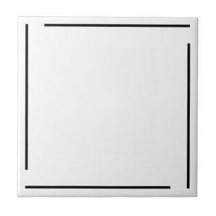 Trendy Geometric Minimalist Black And White Ceramic Tile