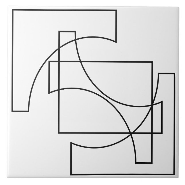 Trendy Geometric Pattern Ceramic Tile (Front)