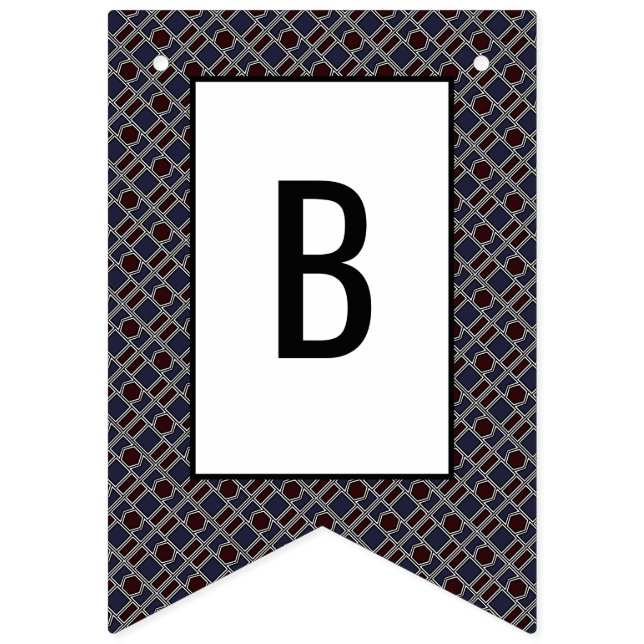 Trendy Geometric Pattern, Modern Birthday Party Bunting (Second Flag)